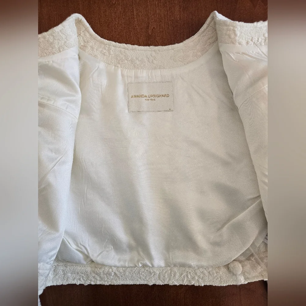 NEW Amanda Uprichard - Off-white Bello Jacket in Muslin | Size Medium - Picture 8 of 16